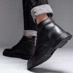 bottes en cuir pour homme – détail coutures et semelle