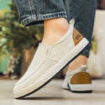 Chaussures slip-on tissu beige homme – style casual