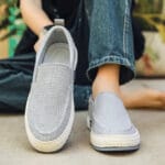 Chaussures slip-on tissu Gris homme – style casual