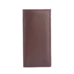 Portefeuille long en cuir de vache 100% pur, vue de face, alliant élégance et fonctionnalité.