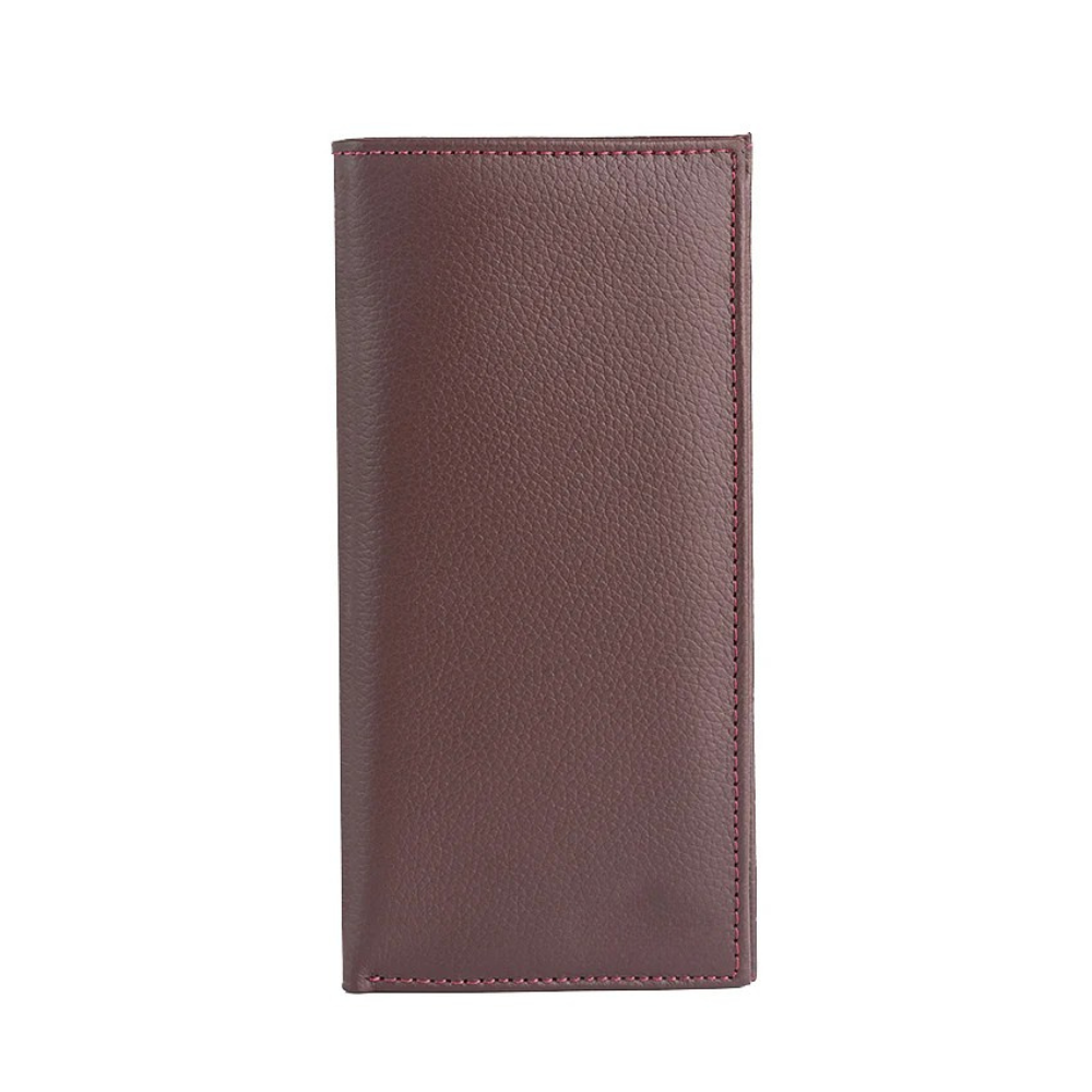 Portefeuille long en cuir de vache 100% pur, vue de face, alliant élégance et fonctionnalité.