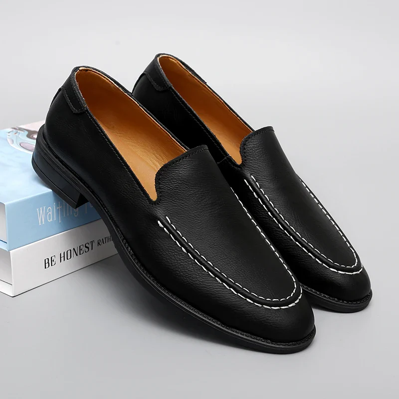 Mocassins homme cuir véritable RoyalOutwear noir