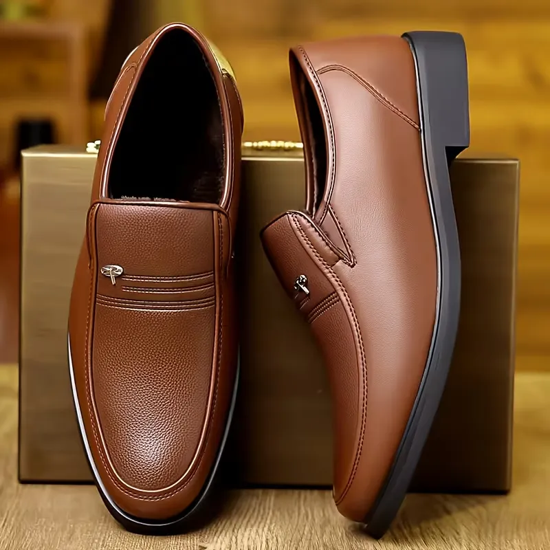 Mocassins cuir homme marron doublés Mocassins en cuir marron pour homme avec doublure chaude et semelle souple