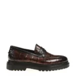 → Mocassins marron crocodile – angle latéral
