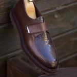 Mocassins à bride motif python