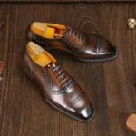 Chaussures Oxford en cuir marron foncé pour homme – Royal Outwear