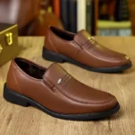 Mocassins en cuir marron pour homme avec doublure chaude et semelle souple