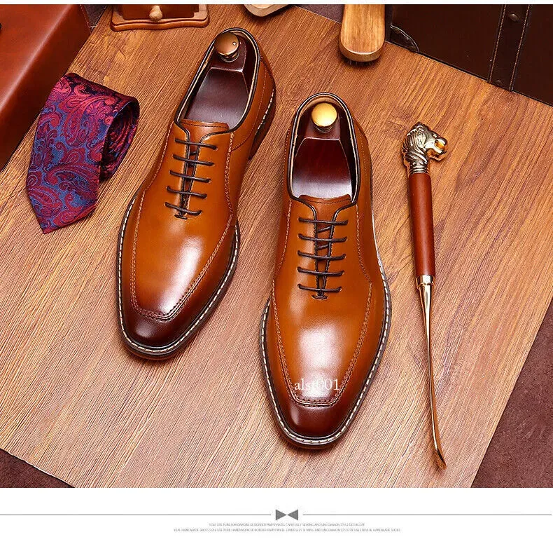 chaussures-cuir-marron-detail-lacets.j Chaussures habillées en cuir marron pour homme – vue de profil élégante